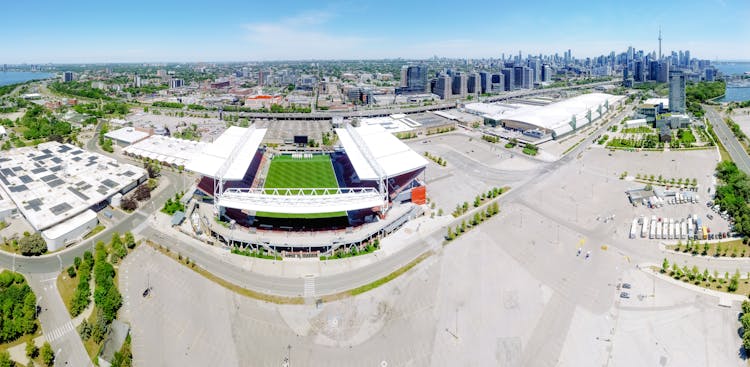 Drone Shot Of BMO Field In Toronto