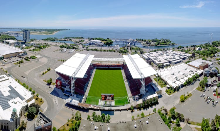 Drone Shot Of BMO Field In Toronto