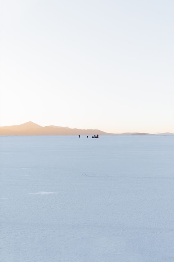 Salt flat at dusk