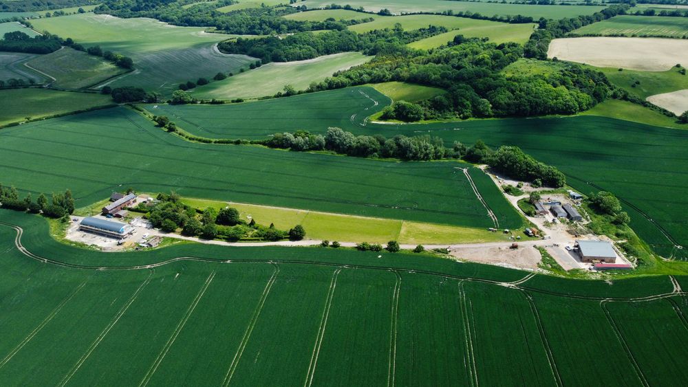 Aerial farm fields