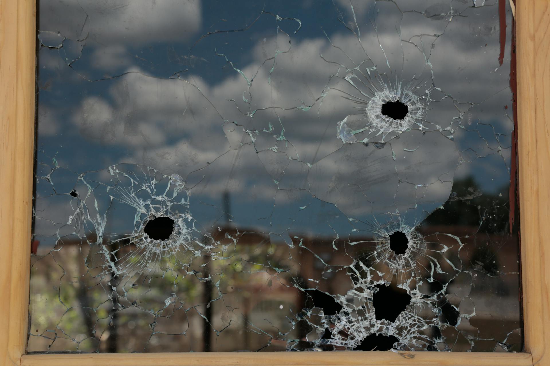 Close-up of a Broken Window