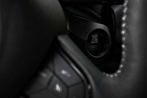 Close-up of the Push Button Ignition of a Car