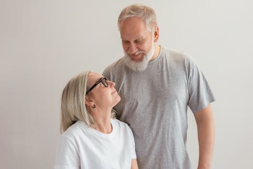 An Elderly Couple Looking at Each Other