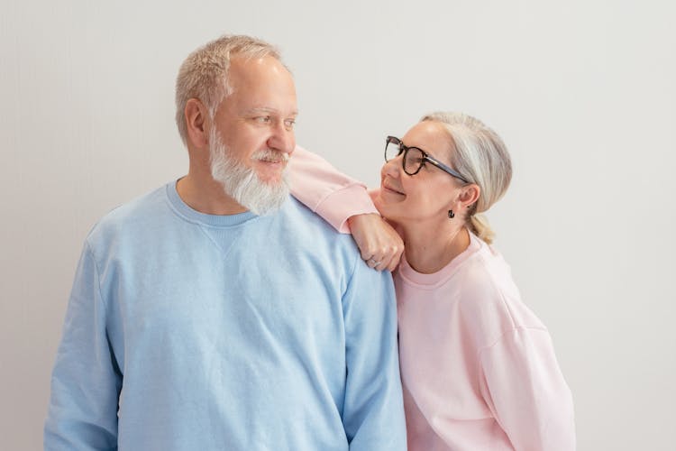 Elderly Couple Looking At Each Other 