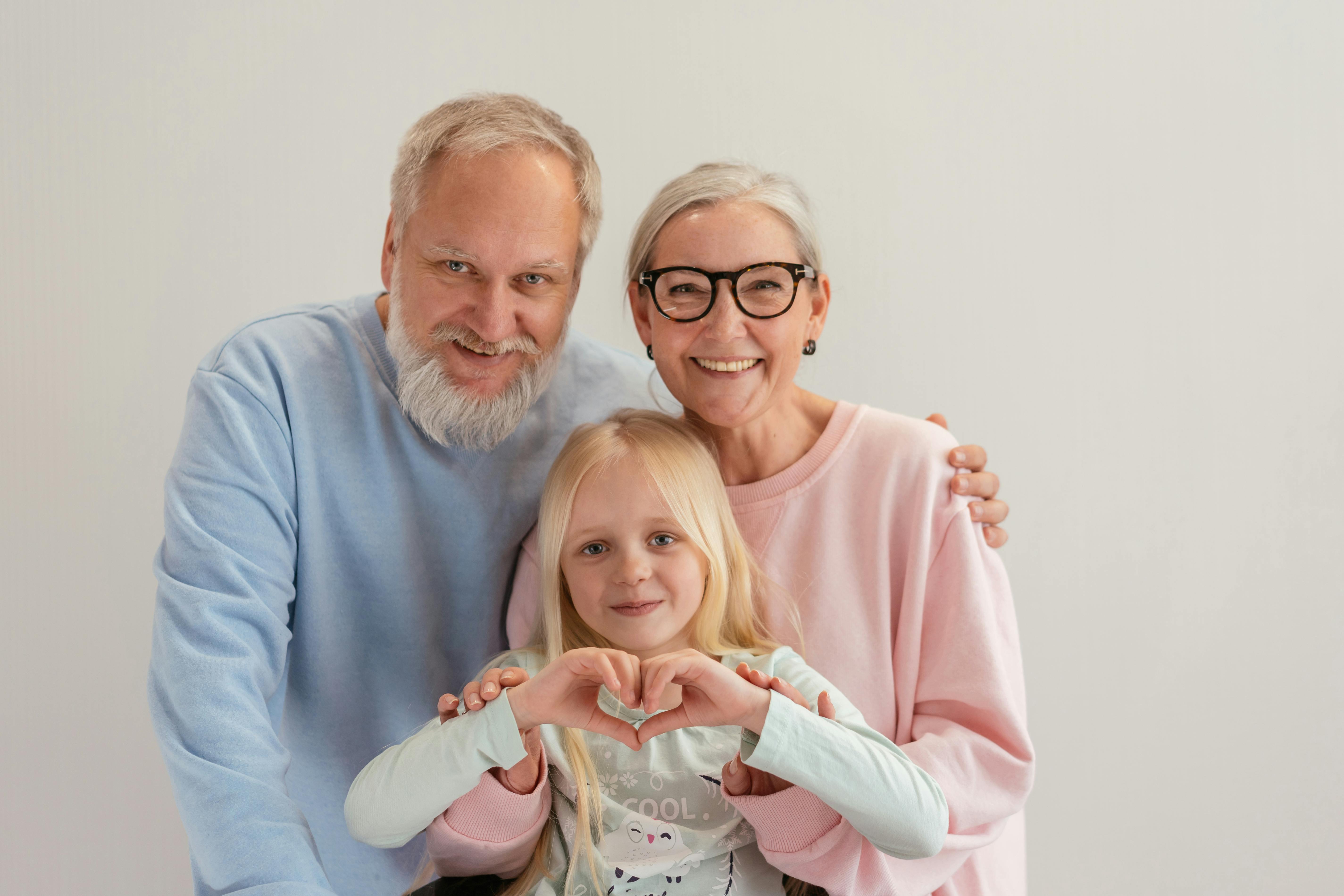 Free Grandparents with Their Granddaughter Stock Photo