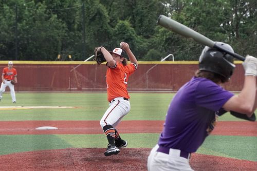 Free Dynamic baseball game with pitcher and batter in action on a bright day. Perfect for sports enthusiasts. Stock Photo