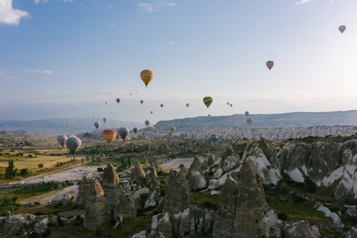 Бесплатное стоковое фото с горы, горячие воздушные шары, каппадокия