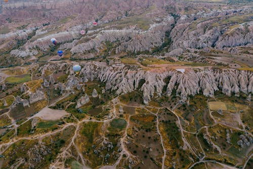 Kostnadsfri bild av cappadocia, drönarbilder, eroderade