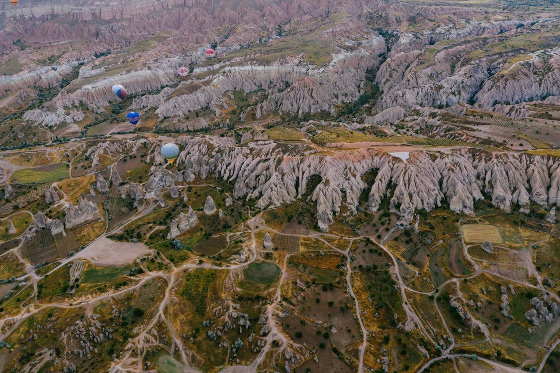 Kostnadsfri bild av cappadocia, drönarbilder, eroderade