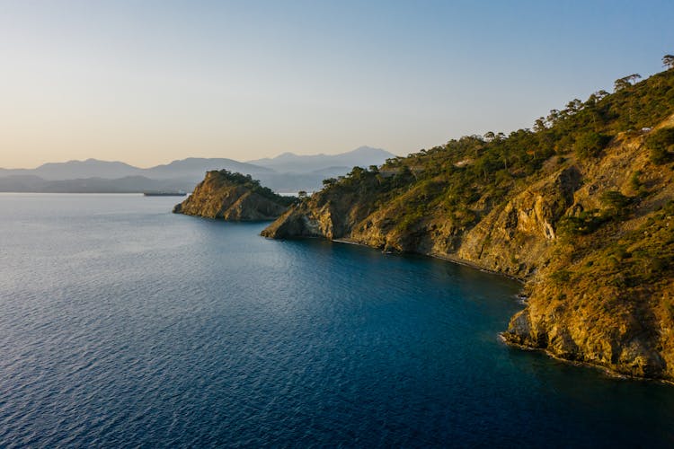 View Of A Mountain And Sea 