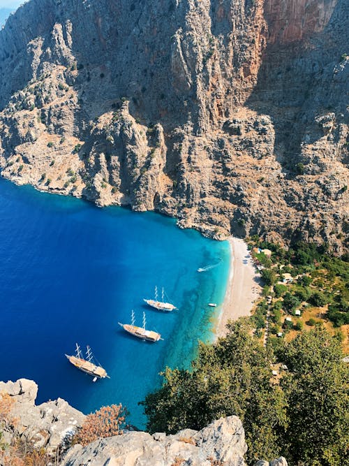 Aerial View of the Butterfly Valley on the Mediterranean Coast in Turkey 