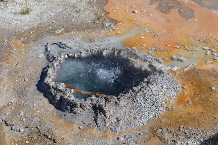 Aerial View Of Dormant Geyser