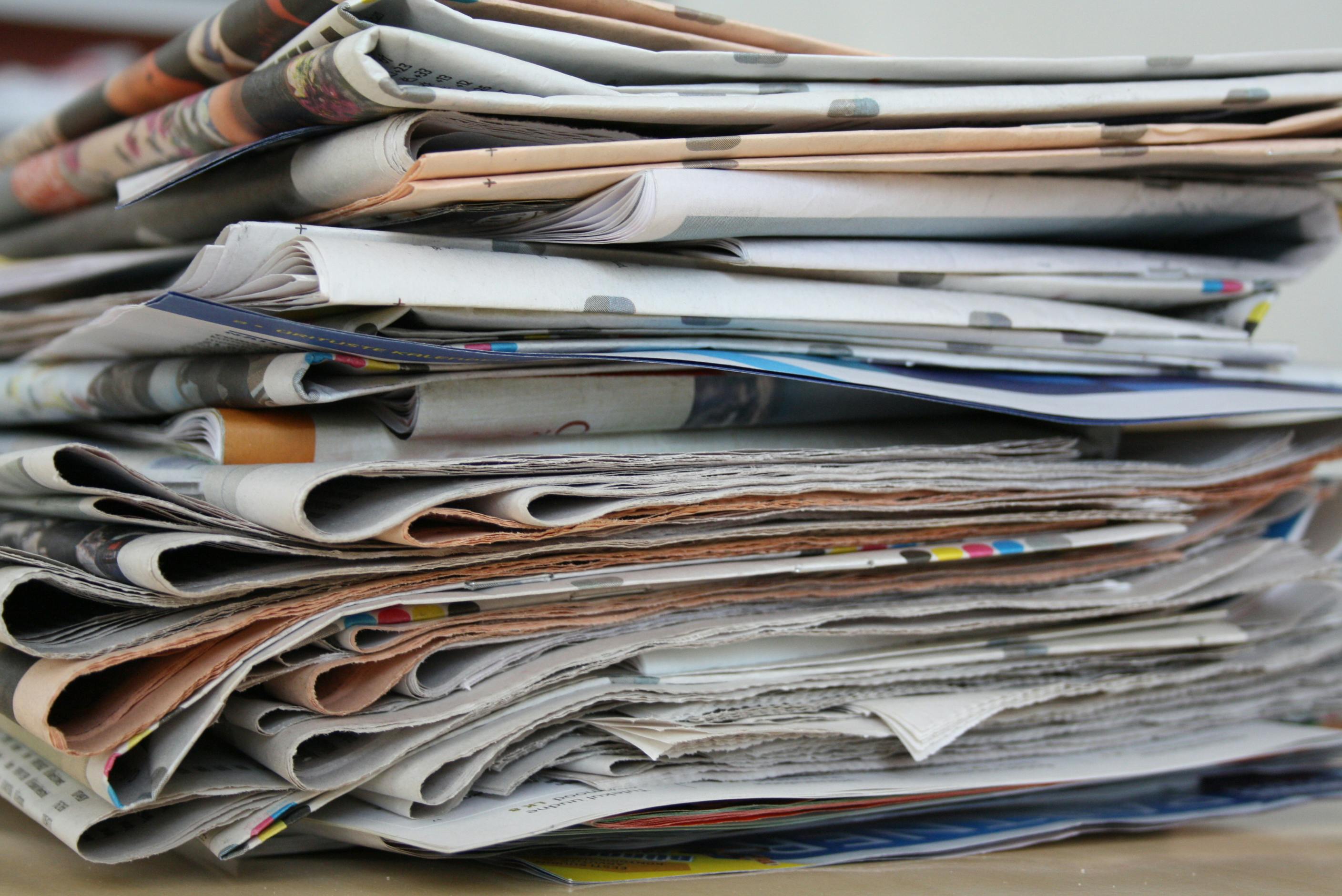 Free stock photo of newspaper, newspaper pile, old newspapers