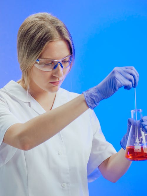 A Woman Doing an Experiment