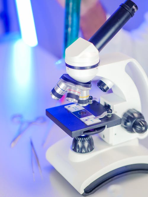 Free Close-Up View of a Microscope Stock Photo