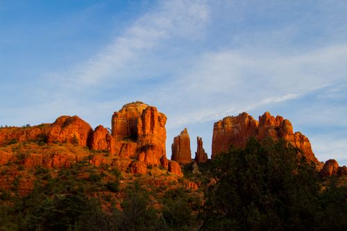 Free Beautiful view of the iconic Cathedral Rock in Sedona, Arizona at sunset. Stock Photo