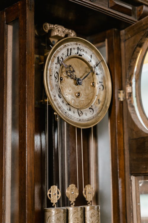 Close-up of an Antique Wall Clock 