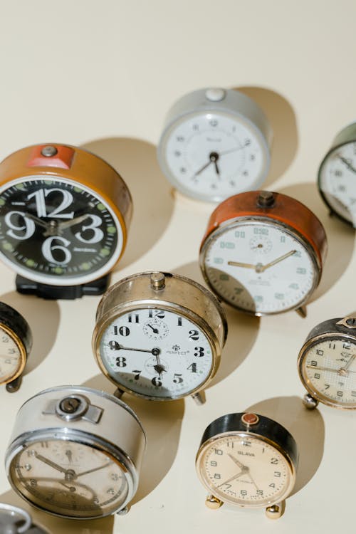 Close-up Photo of Alarm Clocks 