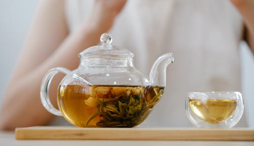 Free Close-up of Glass Tableware with Tea Stock Photo