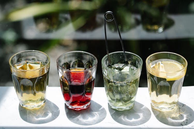 Close-up Of Tea Species In Glasses