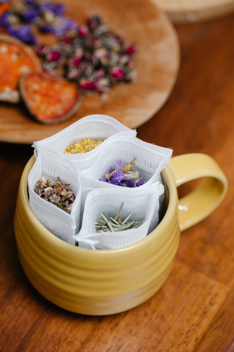 Bags With Spices In Vase