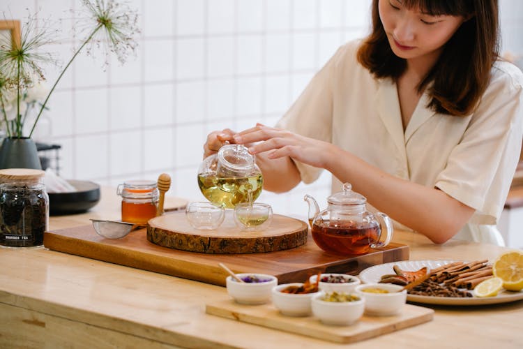 Woman Pouring Tea