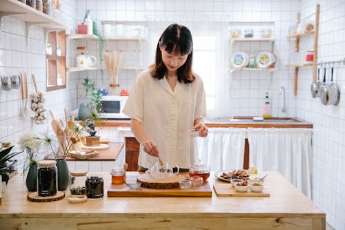 Woman Making Tea