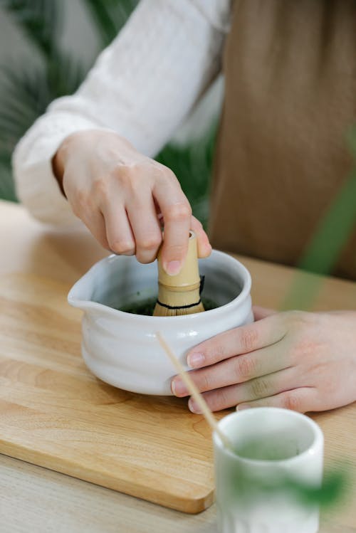 Person Whisking Matcha 