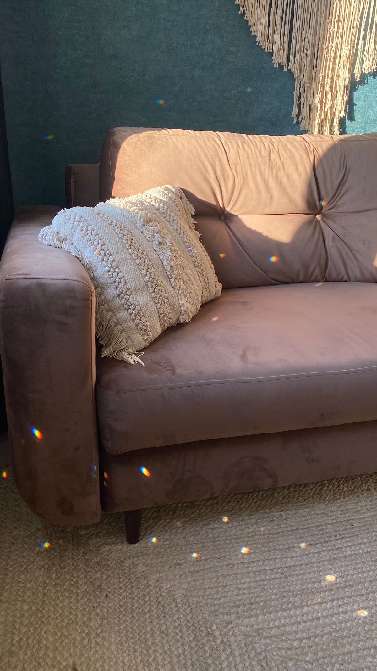 Throw pillow on a sofa