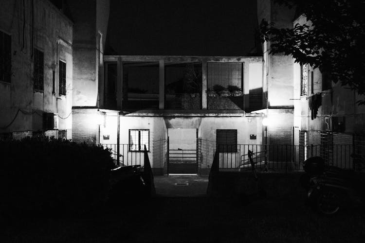 Abandoned Building At Night