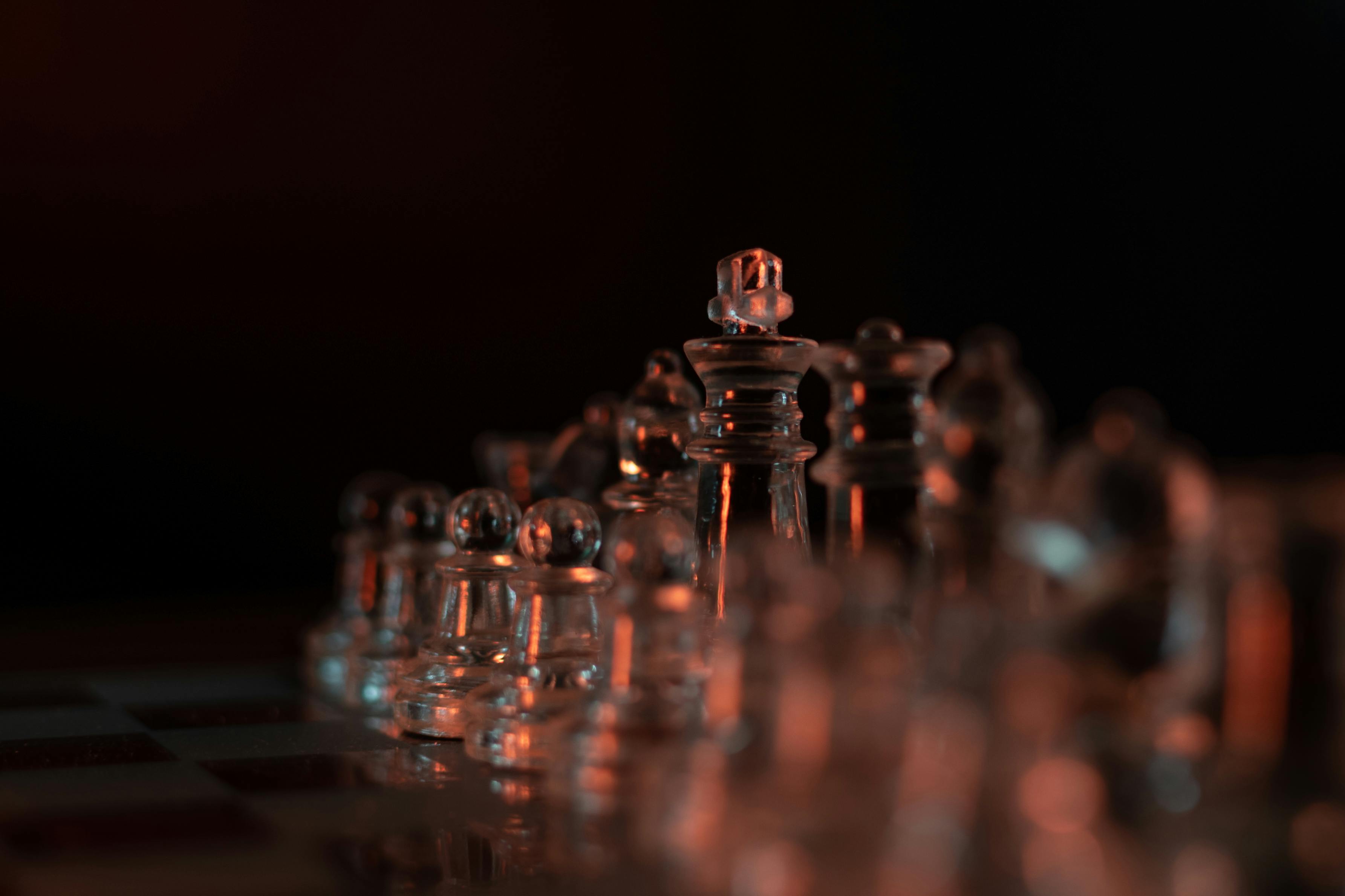 Beautiful Grayscale Closeup Shot of Clear Glass Chess Pieces-perfect for Mobile  Wallpapers Stock Image - Image of macro, background: 192740149