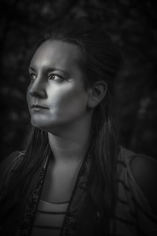 Woman in Grayscale Photography