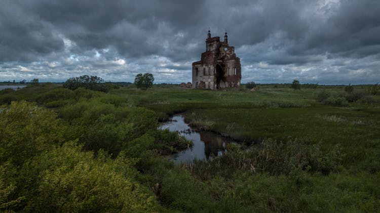 Ruins Of Church In Marshland