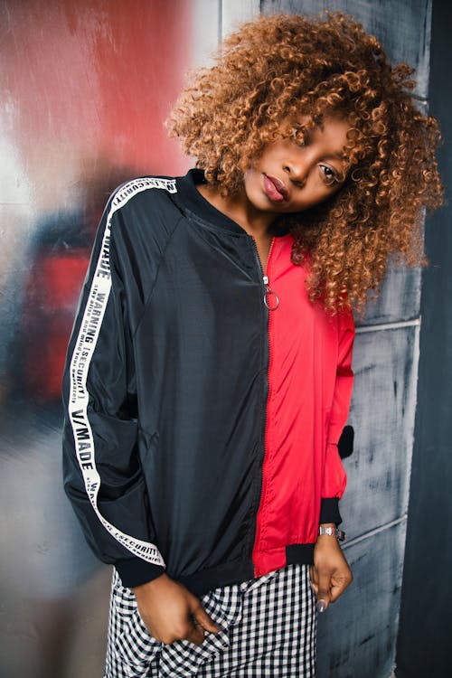 Free Woman Wearing Black and Red Zip-up Jacket Stock Photo