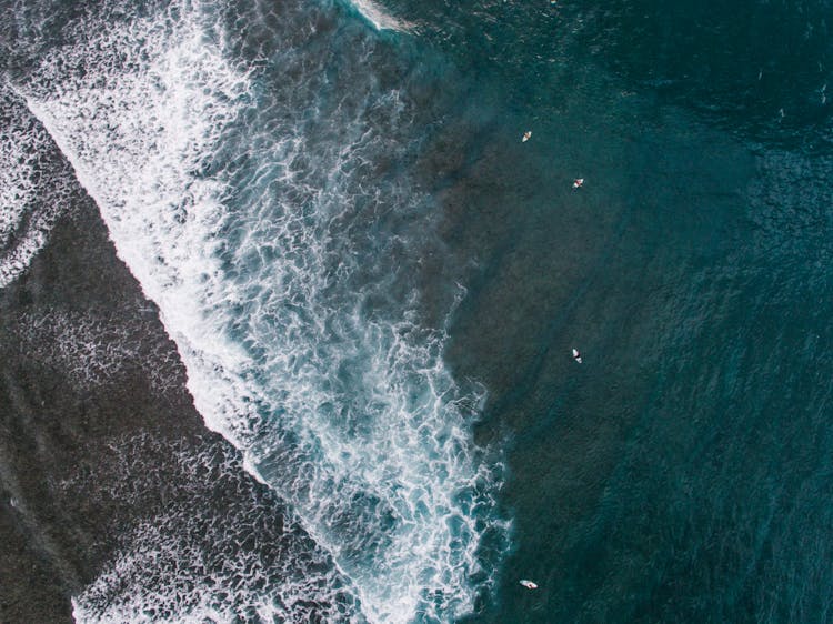 Top View Of An Ocean Waves