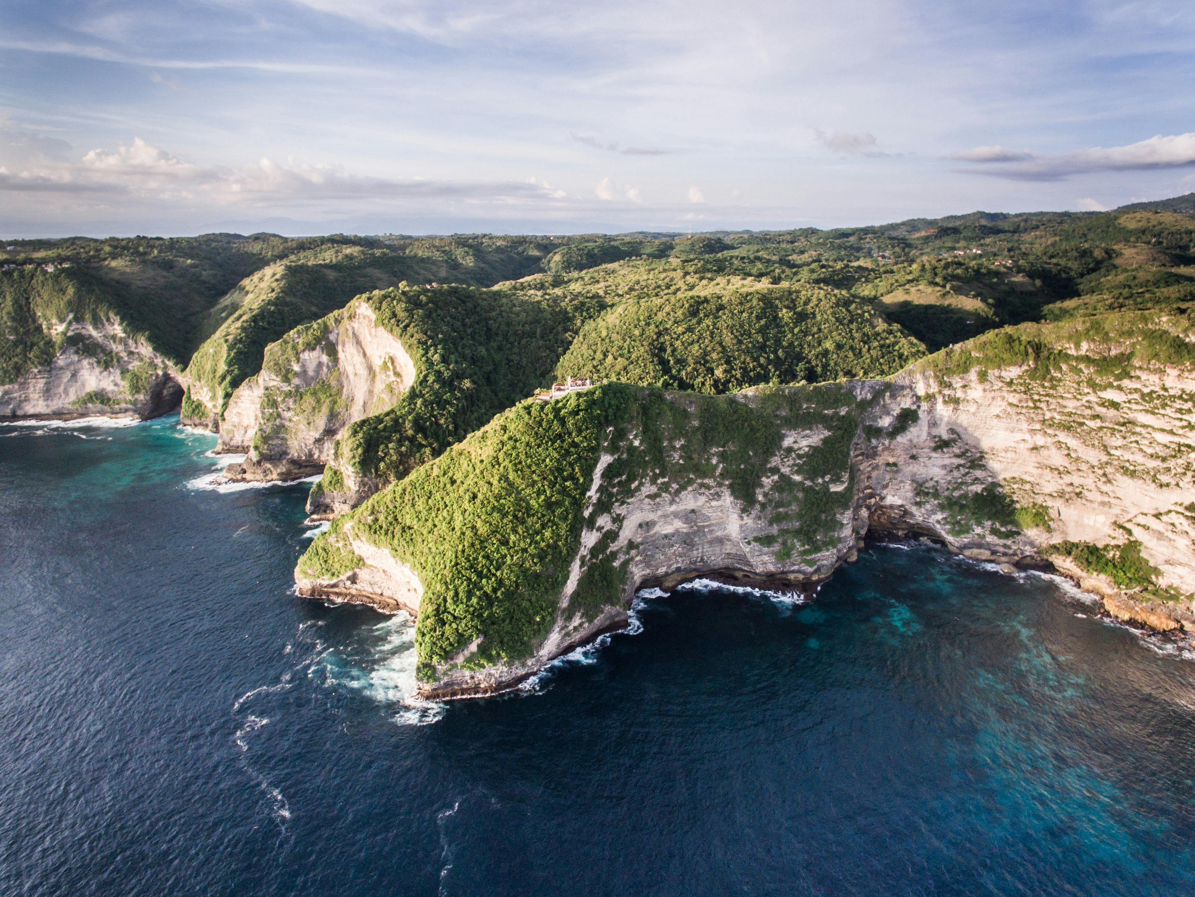 coastline of penida island in indonesia