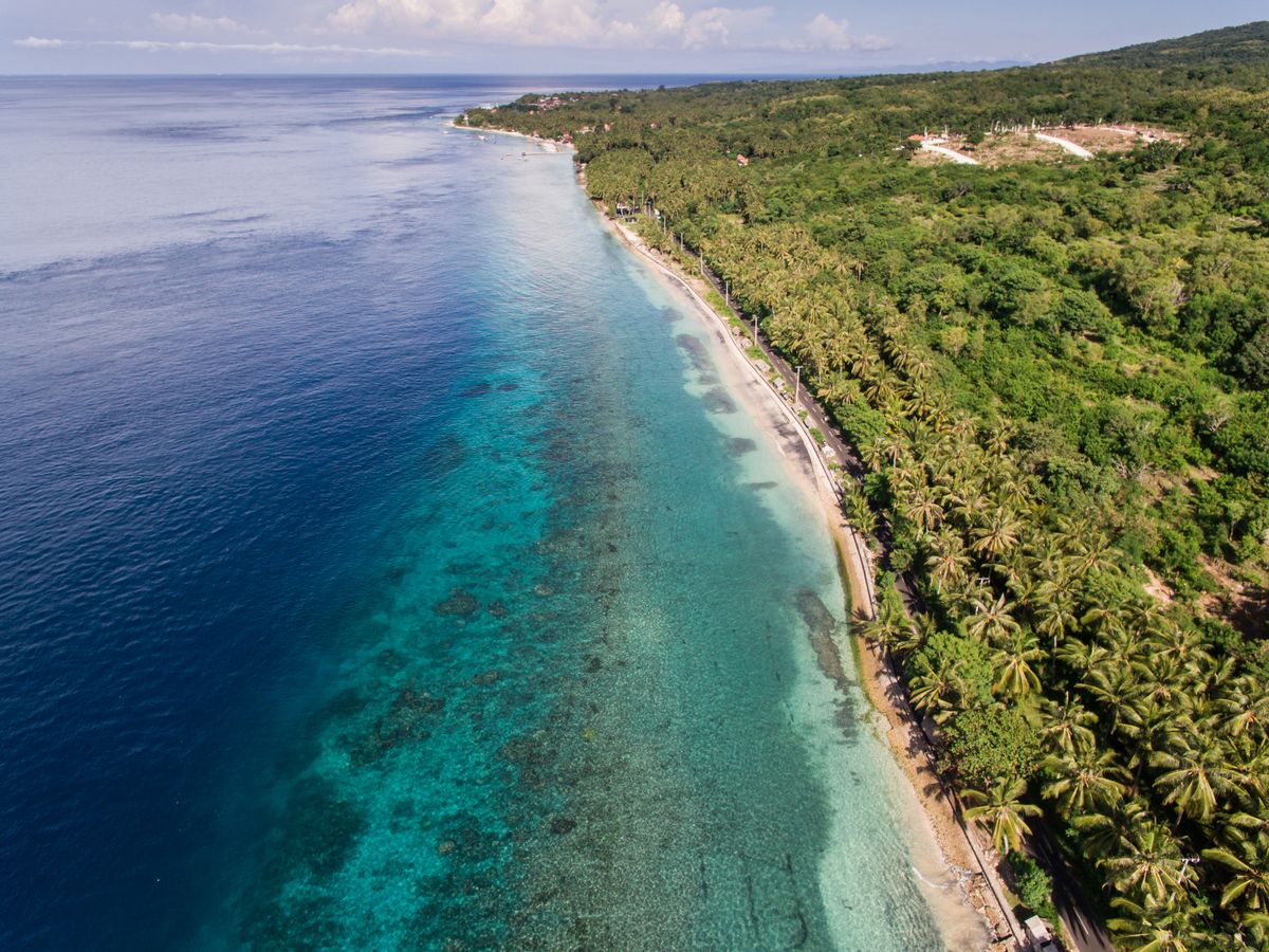Aerial view of a tropical coastline, photo by Mikhail Nilov on Pexels