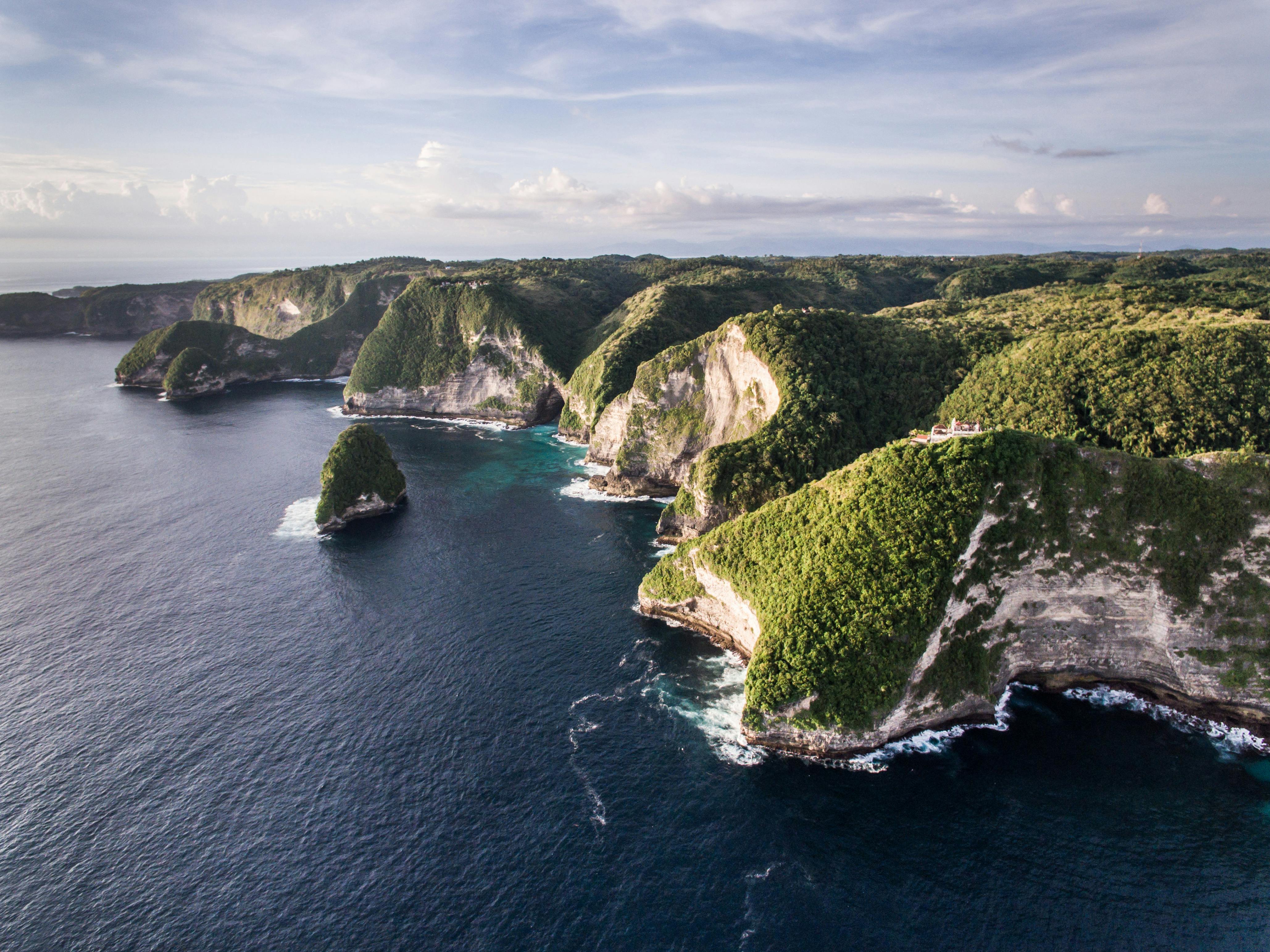 cliffs of the indonesian island of penida