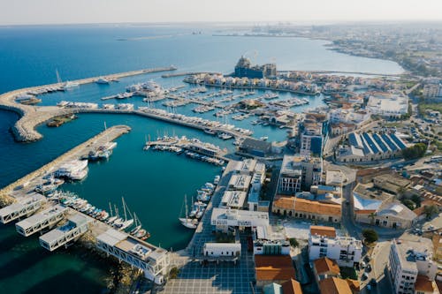 Aerial View of Limassol Marina in Cyprus