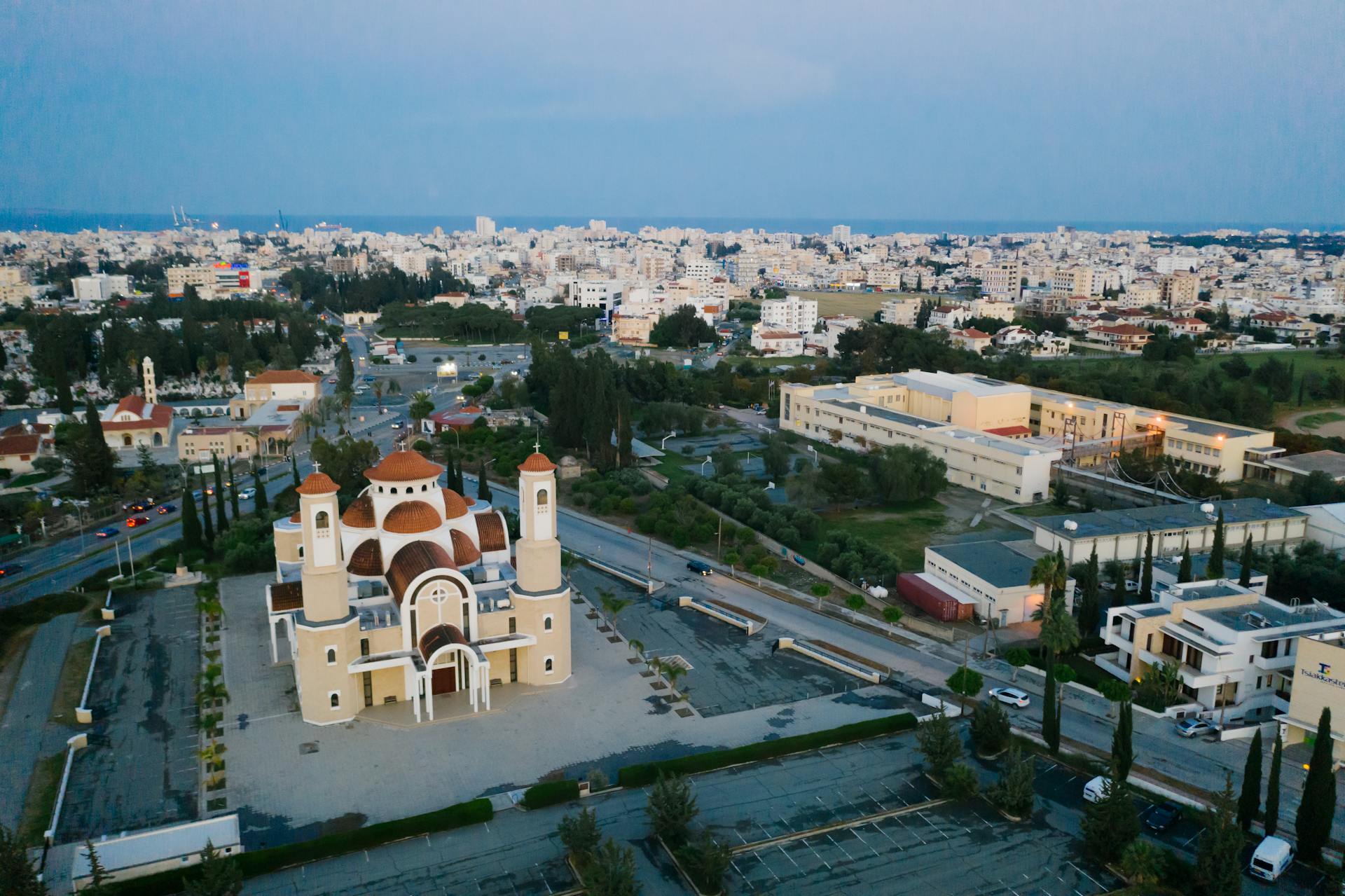 Drone Shot of Larnaca City in Cyprus