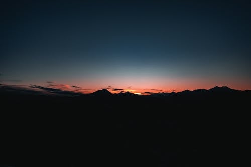剪影, 山, 日出 的 免費圖庫相片