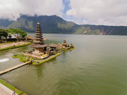 
A View of the Pura Ulun Danu Bratan Temple in Indonesia