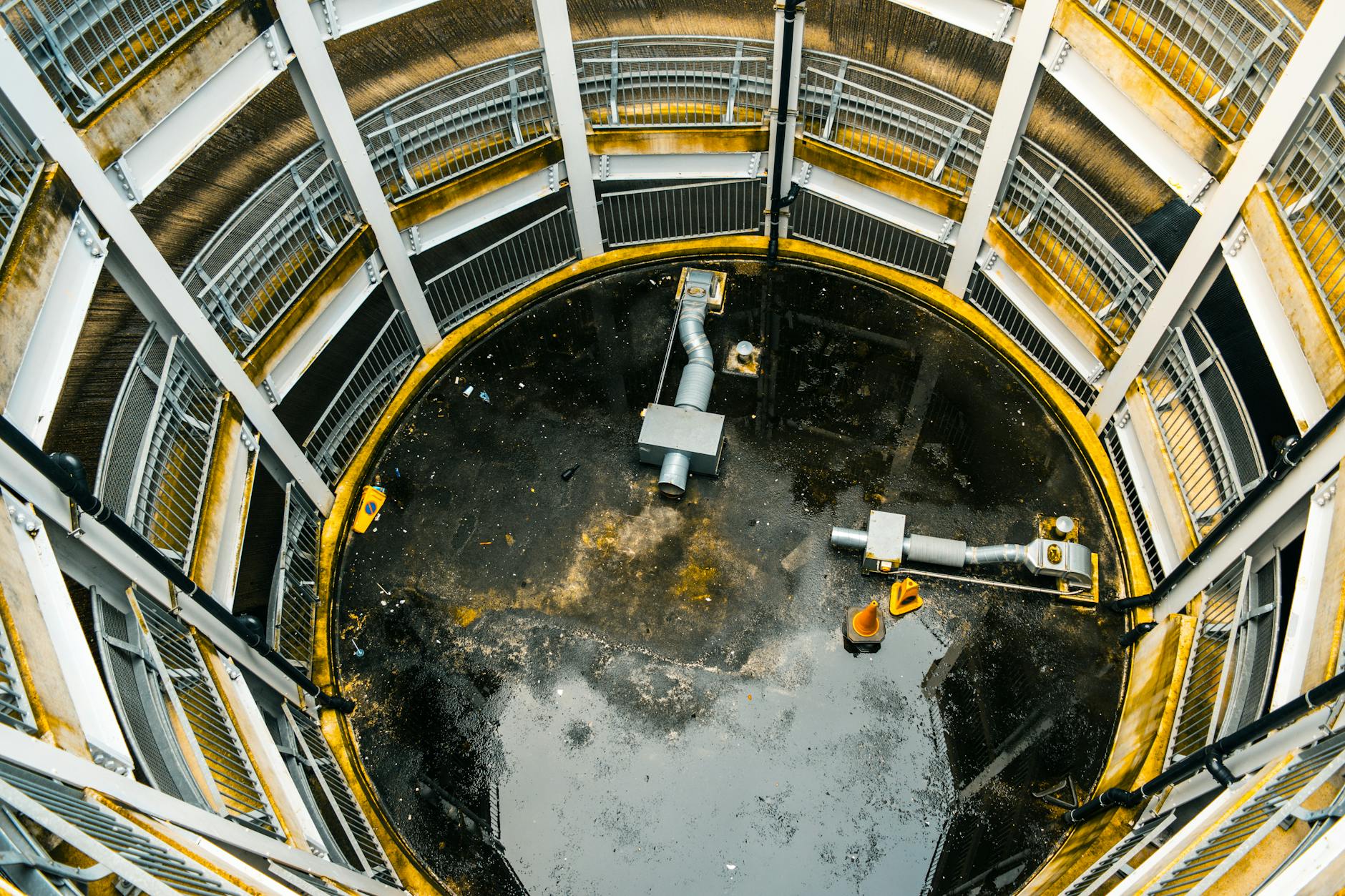 Aerial Photography of Round Yellow Building
