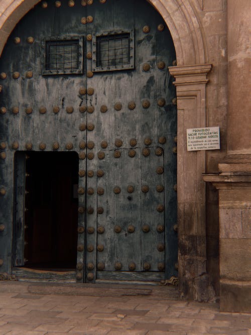 Classic Ancient Wooden Door to a Castle