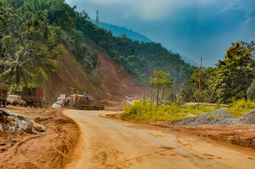 Free stock photo of construction, hills, road