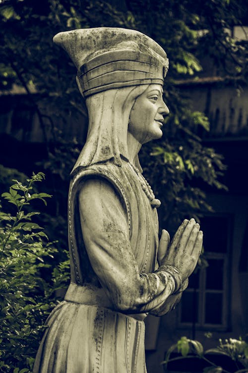 Close Up Praying Sculpture