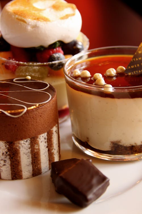 Close-up of Delicious Looking Desserts with Chocolate
