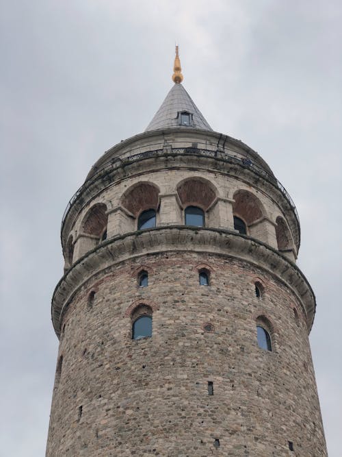 dar açılı çekim, kule, tuğla bina içeren Ücretsiz stok fotoğraf