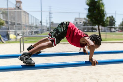 A Boy Doing Exercise 