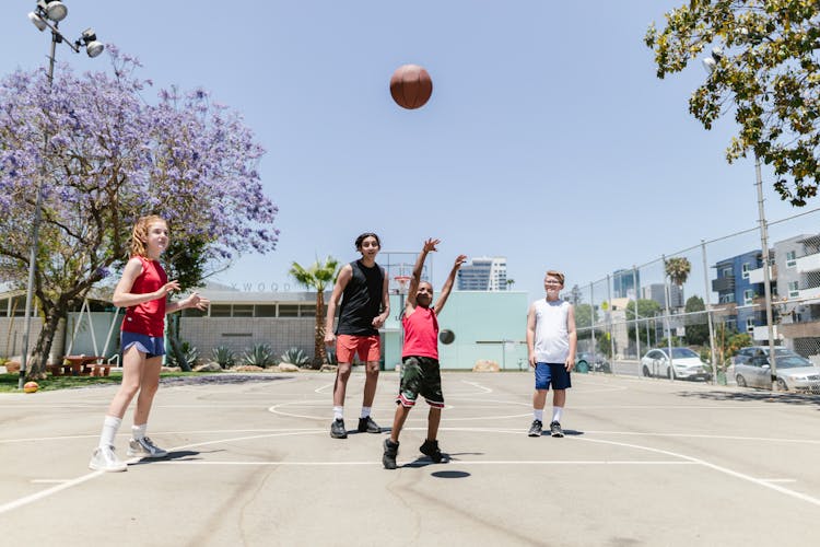 Children Playing Basketball 